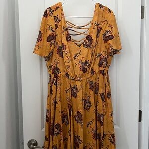 Torrid Yellow Paisley Midi Dress